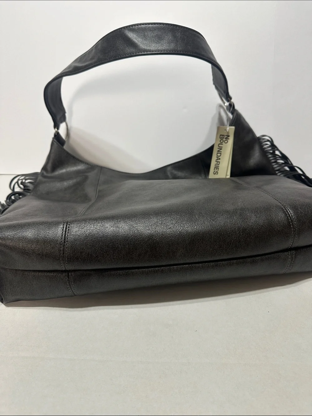 No Boundaries Hobo Black Fringe Shoulder Bag